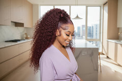 450% Density 99J Burgundy Kinky Curly Wig | 13x6 HD Lace Glueless | Everythinglluxe Hair Plug UK