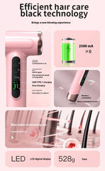NNEDSZ Pink wireless Hair Dryer with Cold & Hot Air, Portable Large-Capacity Rechargeable Ionic Dryer, Fast-Drying, Lightweight and Compact for Home and Travel-4