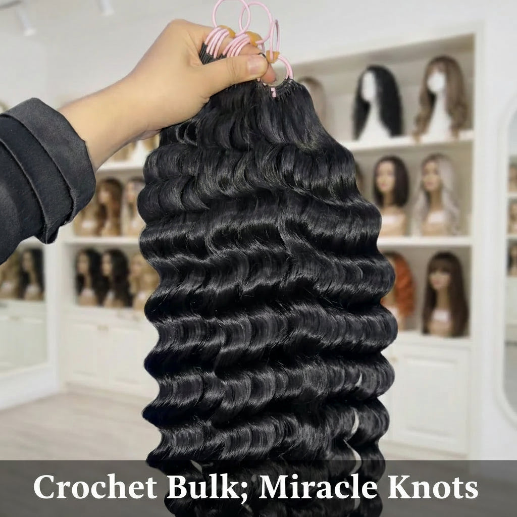 Everythinglluxe Raw Indian Feather Crochet Bulk; Miracle Knots